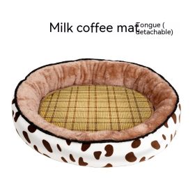 Four Seasons Universal Cat Nest For Deep Sleep (Option: Cow Coffee Summer Sleeping Mat-L)