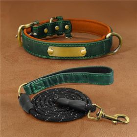 Dog Collar Engraved With Lettering To Prevent Loss Of Neck Collar (Option: Green suit-M)