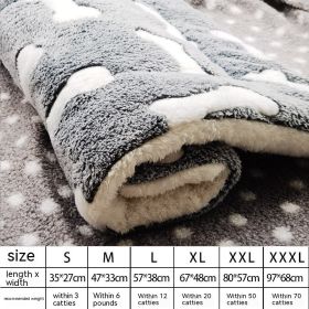 Winter Pet Mat Cat Nest Flannel Kennel Blanket Cat Pad Pet Bed (Option: Gray Bone-S)