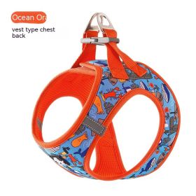 Dog Vest Strap Hand Holding Rope Breathable Lightweight (Option: Ocean Orange-3XS)