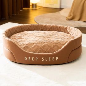 Warm Thick Sponge Cat Nest Small Removable And Washable (Option: M-Brown Velvet Nest Thick Pad)