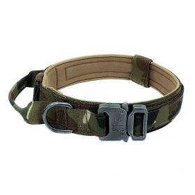 Large Dog Adjustable Camouflage Tactics Hand Holding Rope Nylon Strap (Option: Dog Collar Camouflage-L)