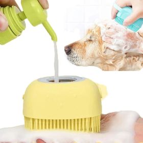 Bathroom Puppy Big Dog Cat Bath Massage Gloves Brush Soft Safety Silicone Pet Accessories for Dogs Cats Tools Mascotas Products (Color: yellow)