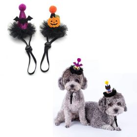 Dog Hat Pet Halloween Hat Cat Hat Accessories Pet Headgear Christmas Halloween Hat Adjustable Dog Accessories Halloween (Color: Purple)