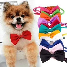 Dogs Accessories Pet Kawaii Dog Cat Necklace Adjustable Strap for Cat Collar Pet Dog Bow Tie Puppy Bow Ties Dog Pet Supplies (Color: black)