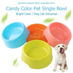 1Pc High Quality Solid Color Pet Bowls Candy-Colored Lightweight Plastic Single Bowl Small Dog Cat Pet Bowl Pet Feeding Supplies (Color: yellow)