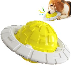 Dog Toy Sound Molar Decompression Dall Training Interactive Flying Saucer Dog Toothbrush Medium and Large Dog Pet Supplies (Color: yellow)