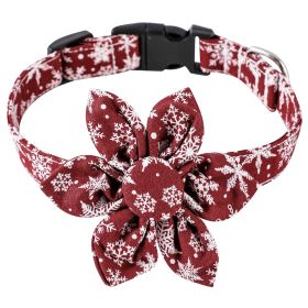 Sunflower Christmas Pet Collar Pet Bow Tie Collar With Adjustable Buckle For Dogs And Cats (Color: Dark Red)