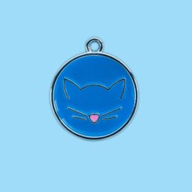 Pet Collar Cat Cute Cat Pattern Pendant Collar For Dogs Kitten Cats (Color: Blue)