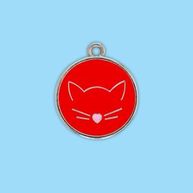 Pet Collar Cat Cute Cat Pattern Pendant Collar For Dogs Kitten Cats (Color: Red)