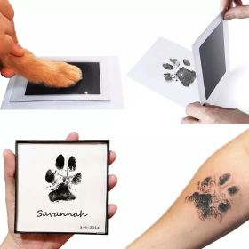 Pet Handprint And Footprint Kit For Dog & Cat; Dog Paw Print Pad Kit; Clean Touch Ink Pad For Pets; 3.7*2.2in (Color: green)