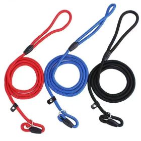 Durable Dog Slip Rope Leash With Strong Slip Lead; Adjustable Pet Slipknot Nylon Leash For Dogs (Color: black)