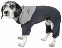 Pet Life Active 'Embarker' Heathered Performance 4-Way Stretch Two-Toned Full Body Warm Up