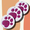 Personalized Dog Tags; Engraved Footprints Cat Tags; Anti-lost Round Pet ID Tags For Dogs & Cats