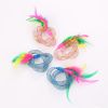 1pc Pet Cute Interactive Lace Toy With Colorful Feathers For Cat Dog Fun