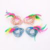 1pc Pet Cute Interactive Lace Toy With Colorful Feathers For Cat Dog Fun