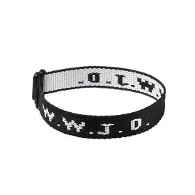 Jacquard Printed Wrist Strap Bracelet Ribbon Unisex WWJD Bracelet Adjustable Bracelet (Option: Black Jacquard)