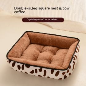 Four Seasons Universal Cat Nest For Deep Sleep (Option: Cow Coffee Square Nest-XL)