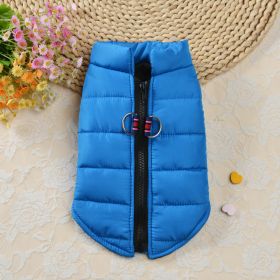 Autumn And Winter Zipper Vest Warm Pet Clothes (Option: Blue-2XL)