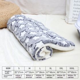 Winter Pet Mat Cat Nest Flannel Kennel Blanket Cat Pad Pet Bed (Option: Blue White Star-M)