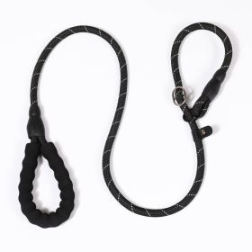 P Chain Pet Hand Holding Rope Reflective Silk Explosion-proof Pet Traction (Option: Black-S Diameter 8mm-1.4M)