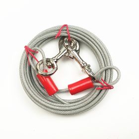 Double Hook Wire Rope Dog Leash (Option: White Double Horse Iron Hook-5mm, 10 M)