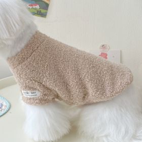 Double-sided Cloud Velvet Thickened Pet Puppy Cat Clothes (Option: Light Khaki-XL)