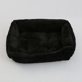 Four Seasons Universal Pet Bed Candy Color Square Kennel Teddy Pomeranian Mat Cat Nest Pet Bed (Option: Black-XL)