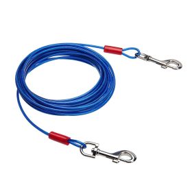 Double Hook Wire Rope Dog Leash (Option: Blue Double Horse Iron Hook-5mm, 10 M)